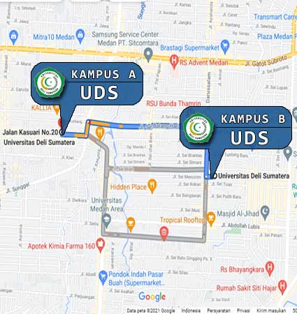 Campus Locations (Google Map) Universitas Deli Sumatera Pts Ptn